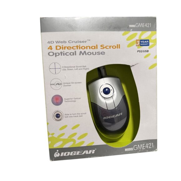 IOGEAR 4D Web Cruiser 4 Directional Scroll Optical Mouse Model GME421 - Picture 2 of 3